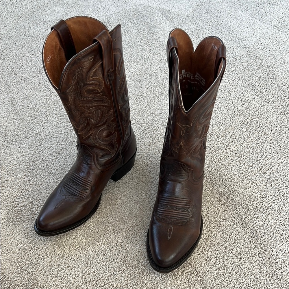 Men's Brown Leather Cowboy Boots